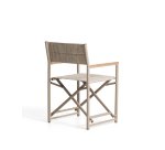 Chaise pliable d’extérieur Tisno en aluminium écru et textilène écru