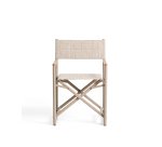 Chaise pliable d’extérieur Tisno en aluminium écru et textilène écru