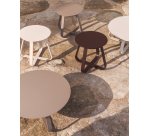 Table auxiliaire d’extérieur Tamaris en aluminium taupe Ø 48 cm