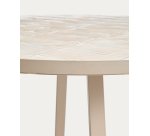 Tella round table in taupe galvanised steel with beige tiles Ø120cm