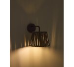 Aldet black outdoor wall light in flat rope cord and metal