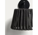 Aldet black outdoor wall light in flat rope cord and metal