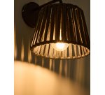 Aldet black outdoor wall light in flat rope cord and metal