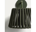 Applique murale d’extérieur Aldet en corde plate et métal vert