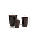 Rotja set of 3 terracotta planters with glazed garnet finish Ø 26 / 35 / 47 cm