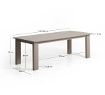 Table extensible Livorno en aluminium taupe 233(350) x 100 cm