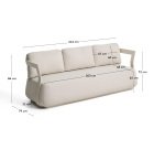 DE_Canapé Tamaris 3 places en aluminium écru 217 cm