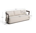 DE_Canapé Tamaris 3 places en aluminium marron 217 cm