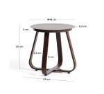 DE_Table auxiliaire d’extérieur Tamaris en aluminium marron Ø 48 cm