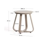 Table auxiliaire d’extérieur Tamaris en aluminium taupe Ø 48 cm