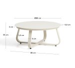 Tamaris ecru aluminium outdoor coffee table Ø80cm