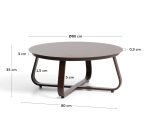 DE_Table basse d’extérieur Tamaris en aluminium marron Ø 80 cm