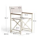 Chaise pliable d’extérieur Tisno en aluminium taupe et textilène taupe