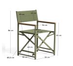 DE_Chaise pliable d’extérieur Tisno en aluminium vert et textilène vert