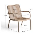 DE_Fauteuil empilable Salis en aluminium taupe et corde synthétique beige
