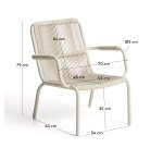 DE_Fauteuil empilable Salis en aluminium écru et corde synthétique écrue