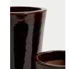Rotja set of 3 terracotta planters with glazed garnet finish Ø 26 / 35 / 47 cm