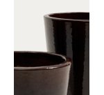 Rotja set of 3 terracotta planters with glazed garnet finish Ø 26 / 35 / 47 cm