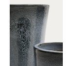 Rotja set of 3 terracotta planters with glazed blue finish Ø 26 / 35 / 47 cm
