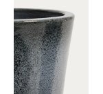 Rotja set of 3 terracotta planters with glazed blue finish Ø 26 / 35 / 47 cm