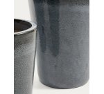 Rotja set of 3 terracotta planters with glazed blue finish Ø 26 / 35 / 47 cm