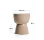 DE_Table auxiliaire d’extérieur Mesquida en céramique avec finition écrue dépolie Ø 36 cm