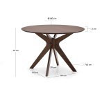 Table Ronde Naanim en placage de noyer Ø 100 cm