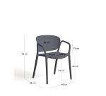 Chaise empilable d’extérieur Ania gris foncé