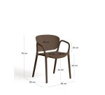 Chaise empilable d’extérieur Ania marron foncé