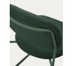 Chaise empilable Meli en chenille verte et pieds en métal vert FSC Mix Credit