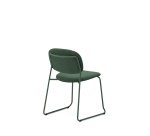 Chaise empilable Meli en chenille verte et pieds en métal vert FSC Mix Credit