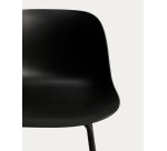 Tabouret Altea noir avec pieds en acier finition noire 65 cm