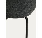 Tabouret empilable Meli en chenille grise et pieds en métal gris FSC Mix Credit 65 cm