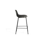 Tabouret Altea noir avec pieds en acier finition noire 65 cm