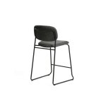 Tabouret empilable Meli en chenille grise et pieds en métal gris FSC Mix Credit 65 cm