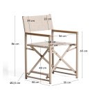 Chaise pliable d’extérieur Tisno en aluminium écru et textilène écru