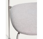 Tabouret empilable Meli en chenille beige et pieds en métal beige H.65 cm