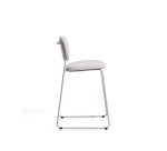Tabouret empilable Meli en chenille beige et pieds en métal beige H.65 cm