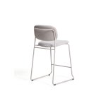 Tabouret empilable Meli en chenille beige et pieds en métal beige H.65 cm