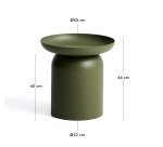 DE_Table auxiliaire Arcola en aluminium vert Ø 45 cm