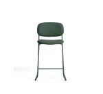 Tabouret empilable Meli en chenille verte et pieds en métal vert FSC Mix Credit 65 cm