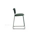 Tabouret empilable Meli en chenille verte et pieds en métal vert FSC Mix Credit 65 cm