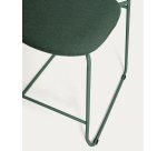 Tabouret empilable Meli en chenille verte et pieds en métal vert FSC Mix Credit 65 cm
