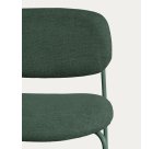 Tabouret empilable Meli en chenille verte et pieds en métal vert FSC Mix Credit 65 cm