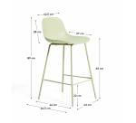 Tabouret Altea beige avec pieds en acier finition beige 65 cm