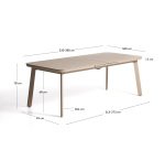 Izola extendable outdoor table in aluminium with taupe finish 220 (280) x 100 cm