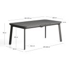 Tavolo allungabile da esterno Izola in alluminio con finitura grafite 185 (235) x 100 cm