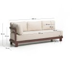 Canapé Nerano 3 places en aluminium marron 208 cm