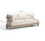 Canapé Nerano 3 places en aluminium taupe 208 cm