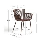DE_Chaise d’extérieur Surpika avec pieds en acier marron